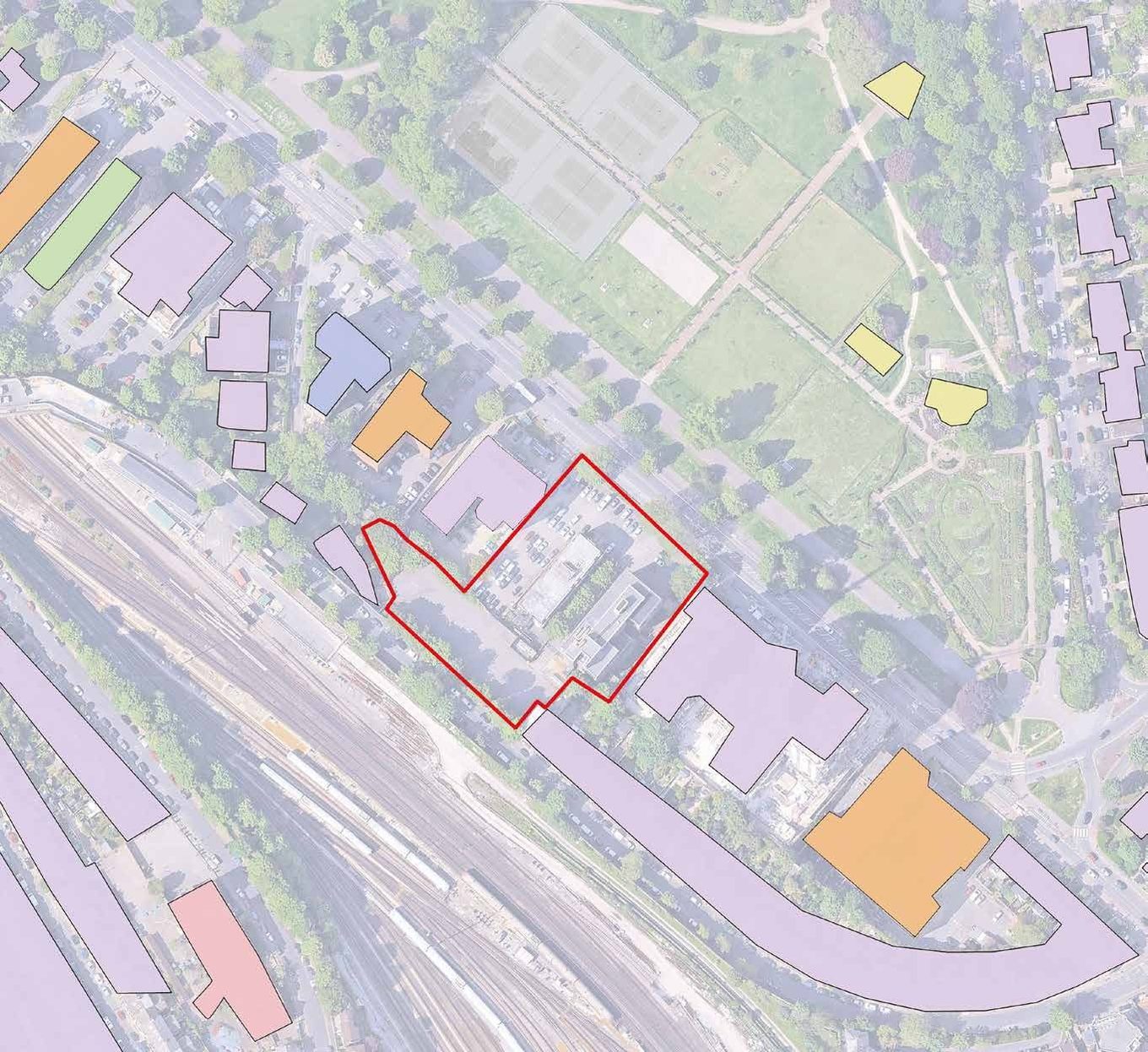 Map of existing building heights surrounding the site