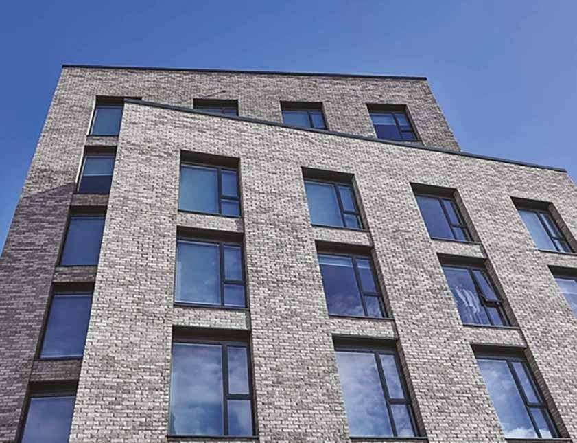 Grey brick building detail