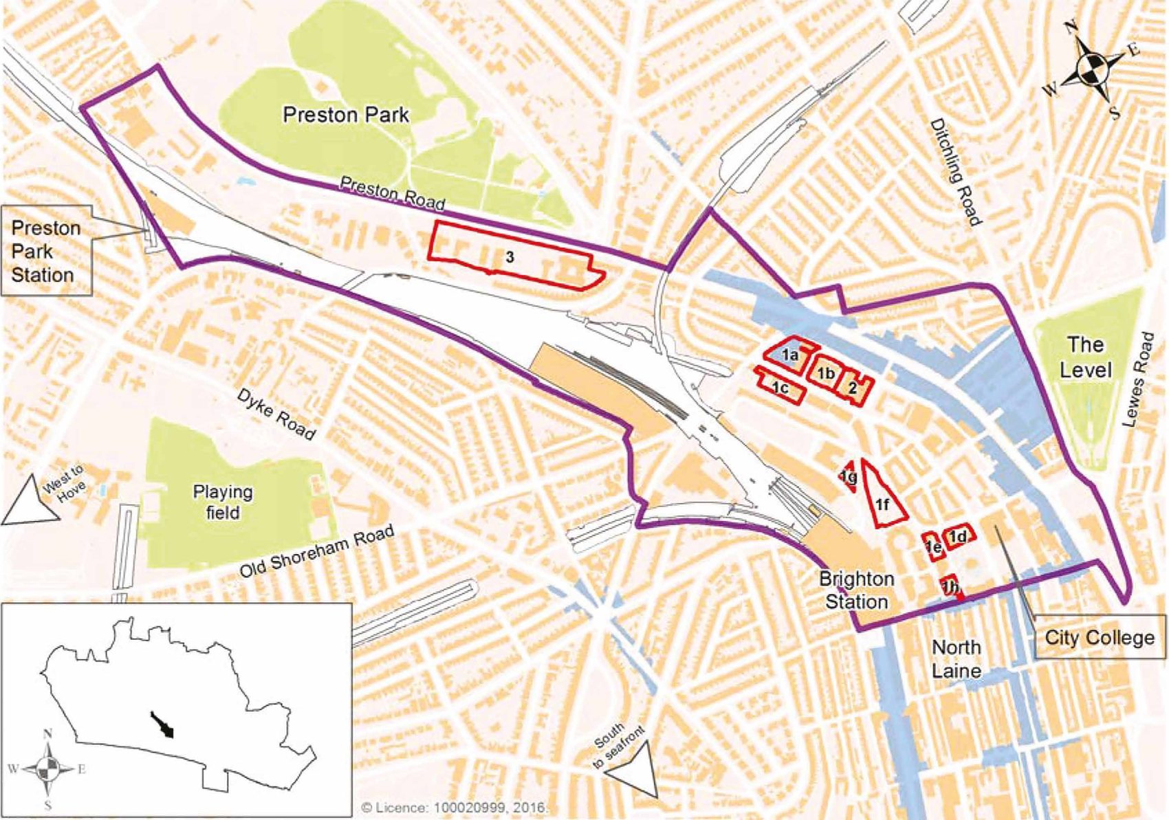 Extract from City Plan Part 1 showing the New England Quarter and London Road Development Area