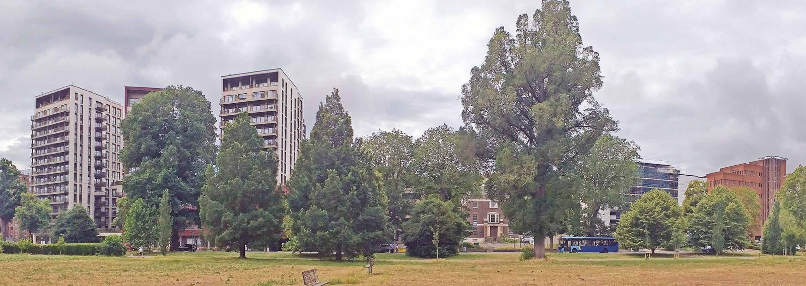 View of the site from Preston Park within the context of surrounding buildings