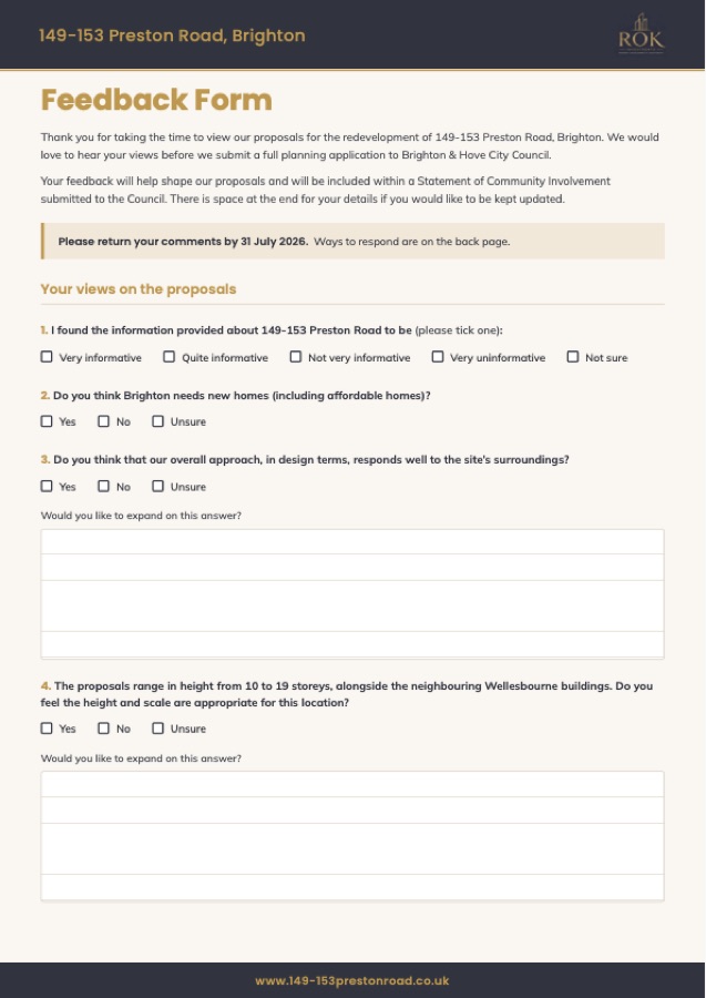 Feedback form preview